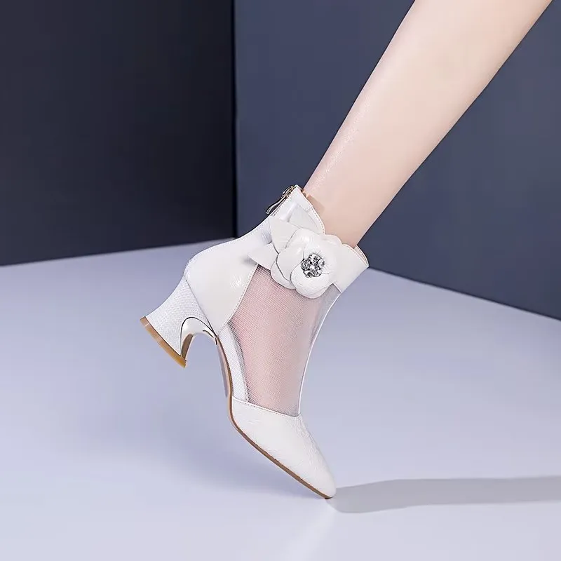 MeshPoint Exotic Heeled Boots