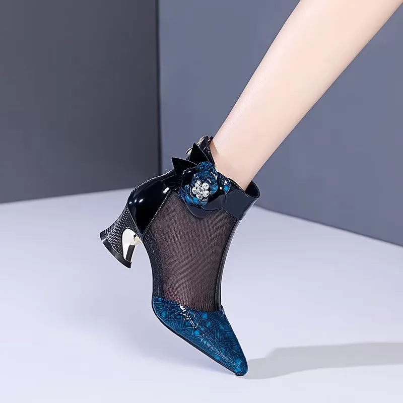 MeshPoint Exotic Heeled Boots