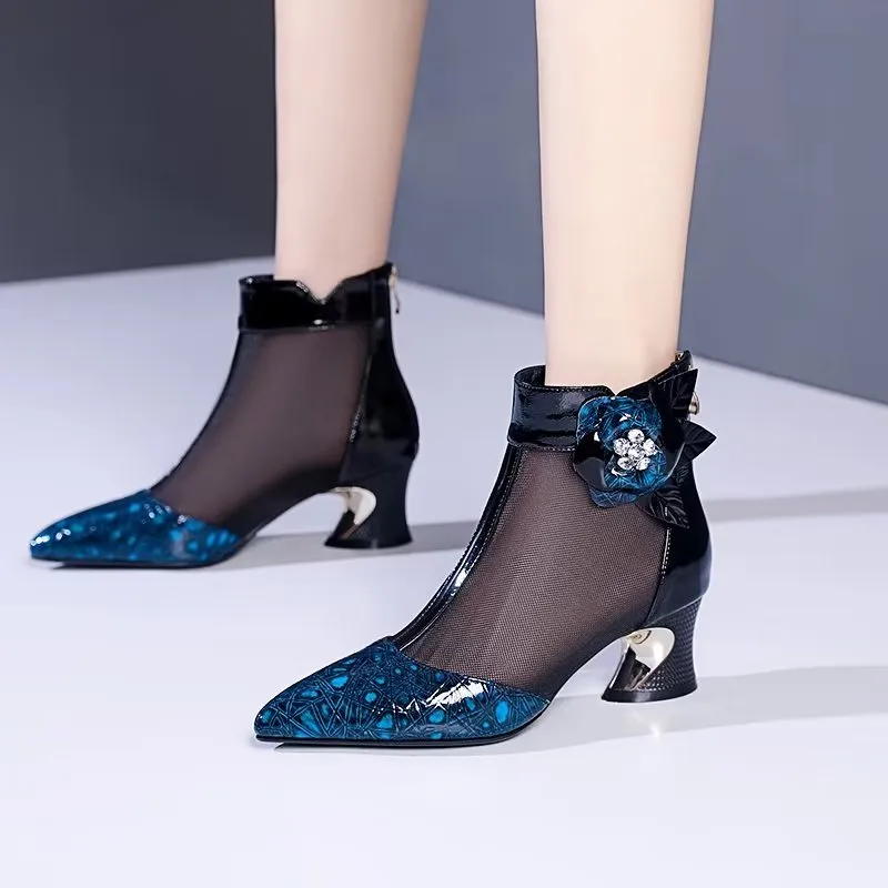 MeshPoint Exotic Heeled Boots