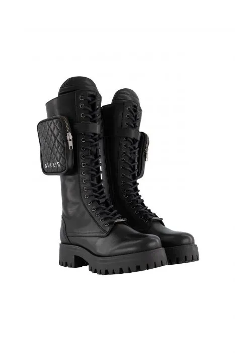 NIKKIE leren boots met afneembaar tasje