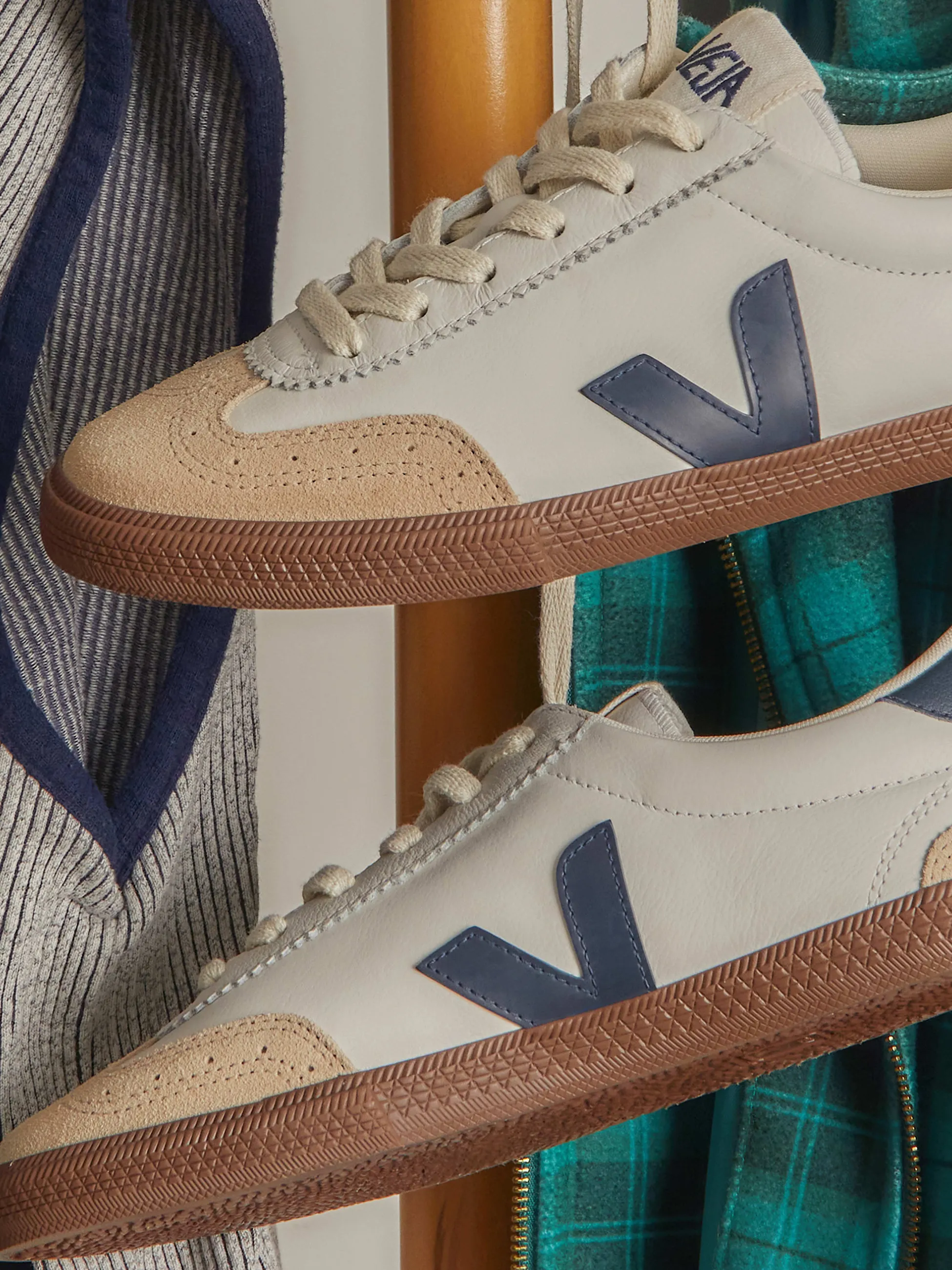 Veja Volley Leather Sneaker - White Nautico Bark